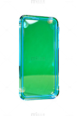 透明手机壳绿色背景展示