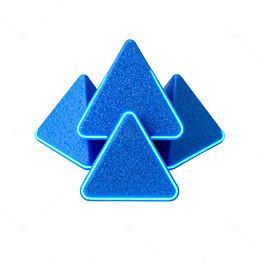蓝色三角形装饰物造型设计