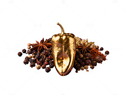 金色香料组合摄影