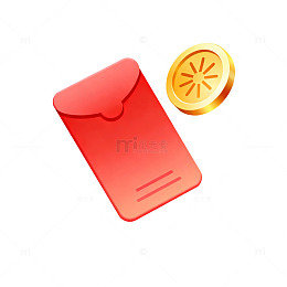 简约红卡金币设计元素