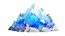 蓝色冰块水晶艺术