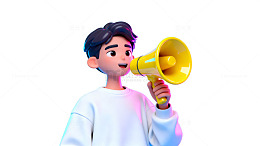 卡通人物喊话动画形象设计素材