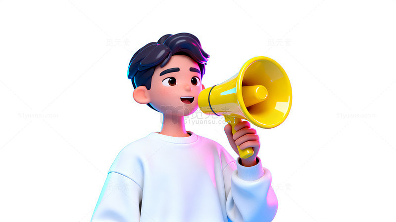 卡通人物喊话动画形象设计素材