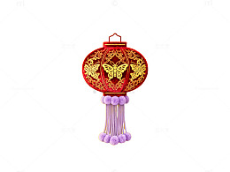 中国风红灯笼装饰元素