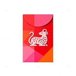 红色鼠年红包设计
