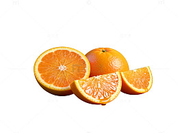 绿色背景橙子特写摄影图