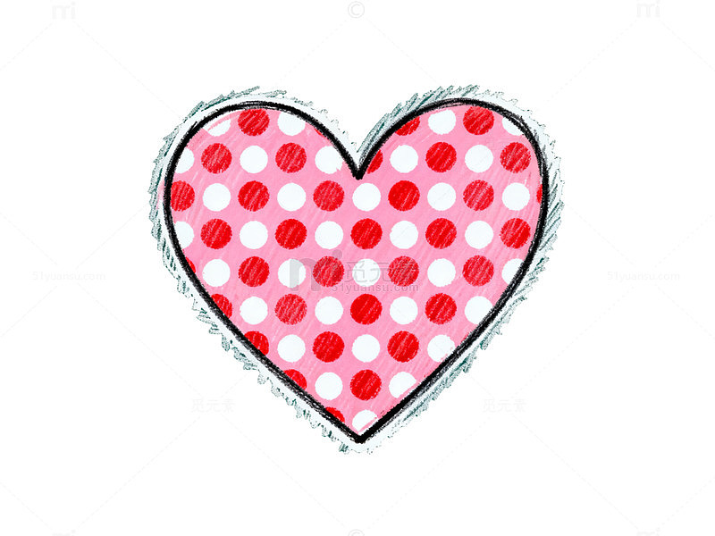 可爱爱心图案插画素材
