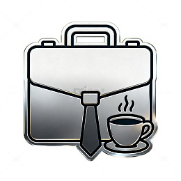 商务风公文包咖啡图标