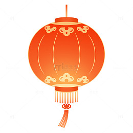 传统简约中国红灯笼图案设计元素