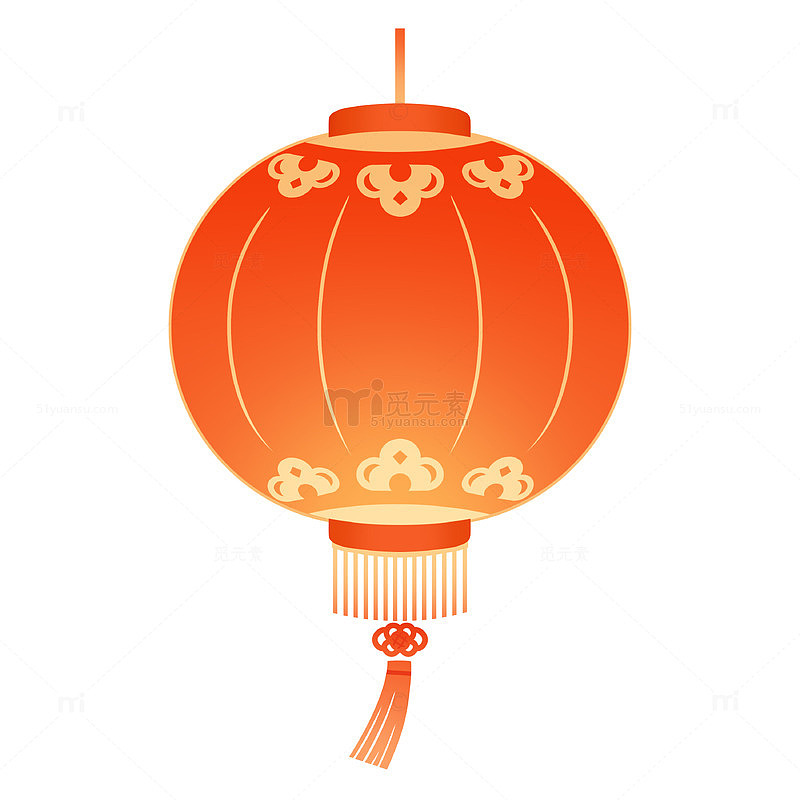 传统简约中国红灯笼图案设计元素