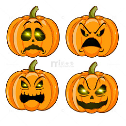 南瓜灯搞怪表情