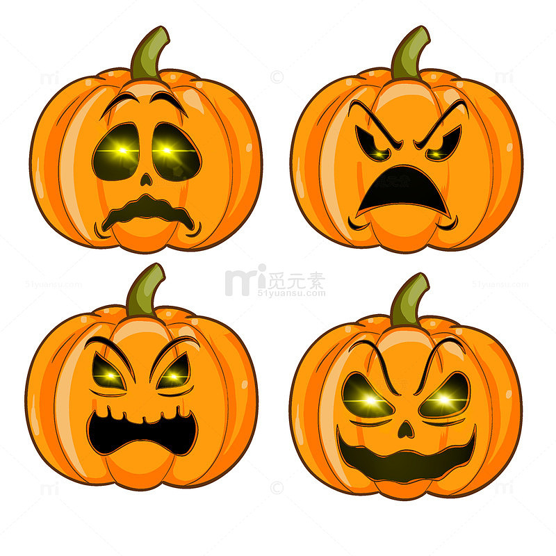 南瓜灯搞怪表情