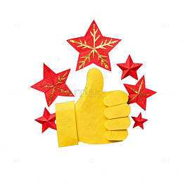 纸艺点赞红星装饰素材