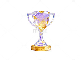 水晶杯插画紫色背景