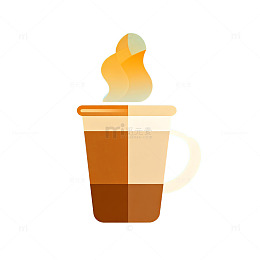 卡通热咖啡杯矢量插画