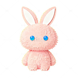 粉嫩毛绒兔玩偶