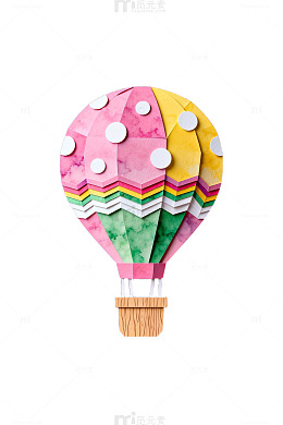 色彩斑斓热气球纸艺作品