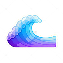 渐变海浪贴纸设计