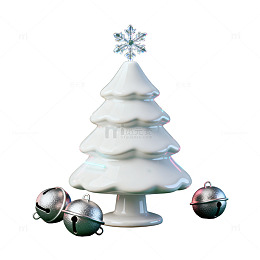 圣诞树节日装饰创意插画