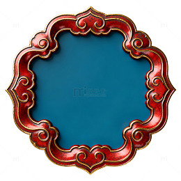 复古红金装饰边框图案