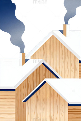 插画风格房屋火灾预警图示