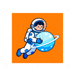 卡通宇航员太空探险素材