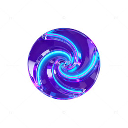 霓虹螺旋透明球体视觉效果