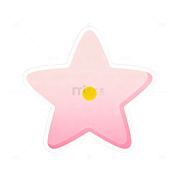 粉色星形卡通贴纸设计