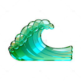 玻璃波浪艺术插画