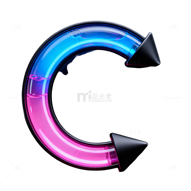 霓虹灯字母C创意艺术图