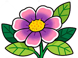 卡通风鲜花插画设计素材