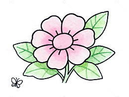 卡通花草简笔画设计素材