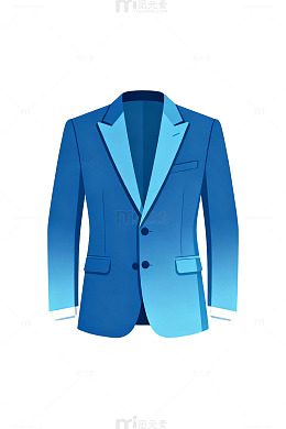 蓝色西装插画设计素材