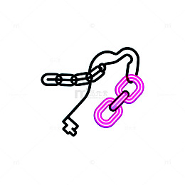 霓虹灯链条创意插画