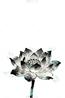 水墨荷花国画艺术装饰画