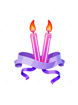 霓虹烛光节日装饰图案