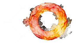 火焰环抽象艺术画作