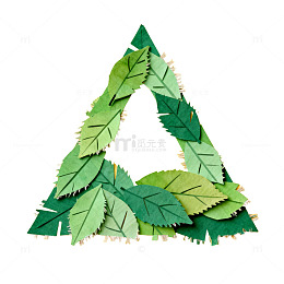 绿叶拼贴三角形图案