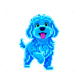 像素风可爱狗狗卡通形象设计
