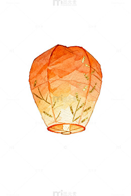 水彩灯笼中秋节装饰图案