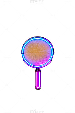 霓虹灯光放大镜创意摄影