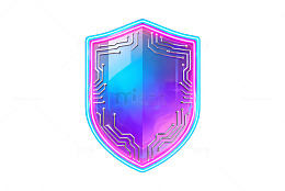 霓虹科技盾牌图案设计素材