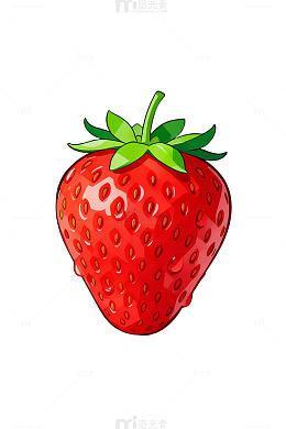 鲜艳草莓插画设计素材