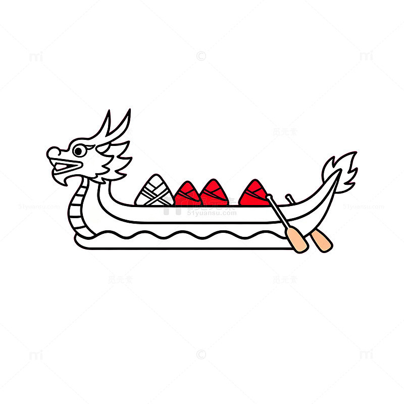 龙舟卡通画