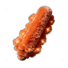暖橙色毛绒拖鞋时尚装饰