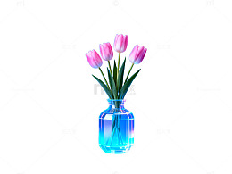 简约郁金香花瓶艺术摄影
