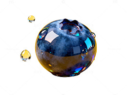 蓝莓水滴创意摄影