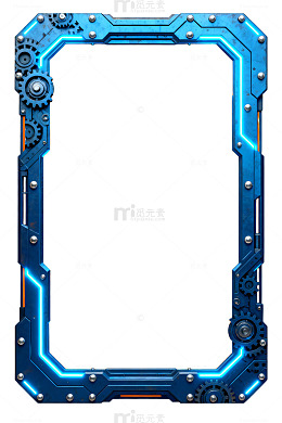 蓝色科技边框设计素材