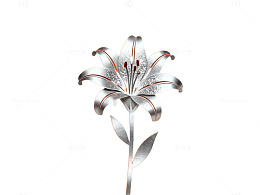 金属质感花朵装饰艺术图片