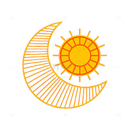 简约日月同辉图案设计